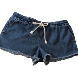 Aerie Blue Jean Shorts with Functional Drawstring